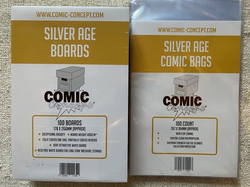 100 silver age comic bags - silver, and